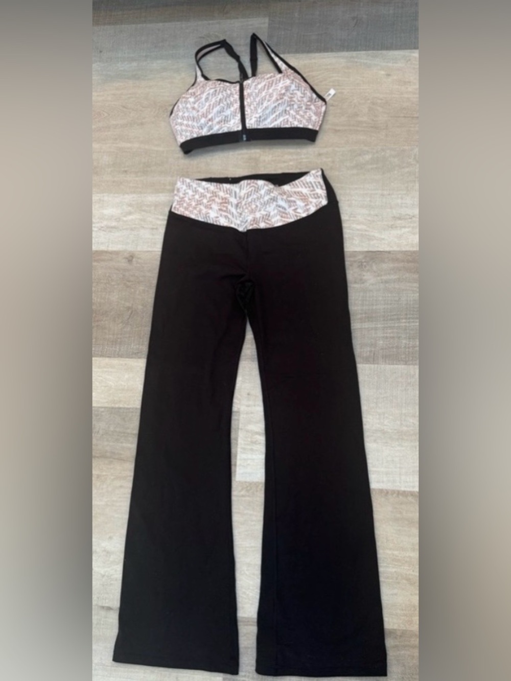 Victoria's Secret Black Flare Yoga Pants with matching sports bra